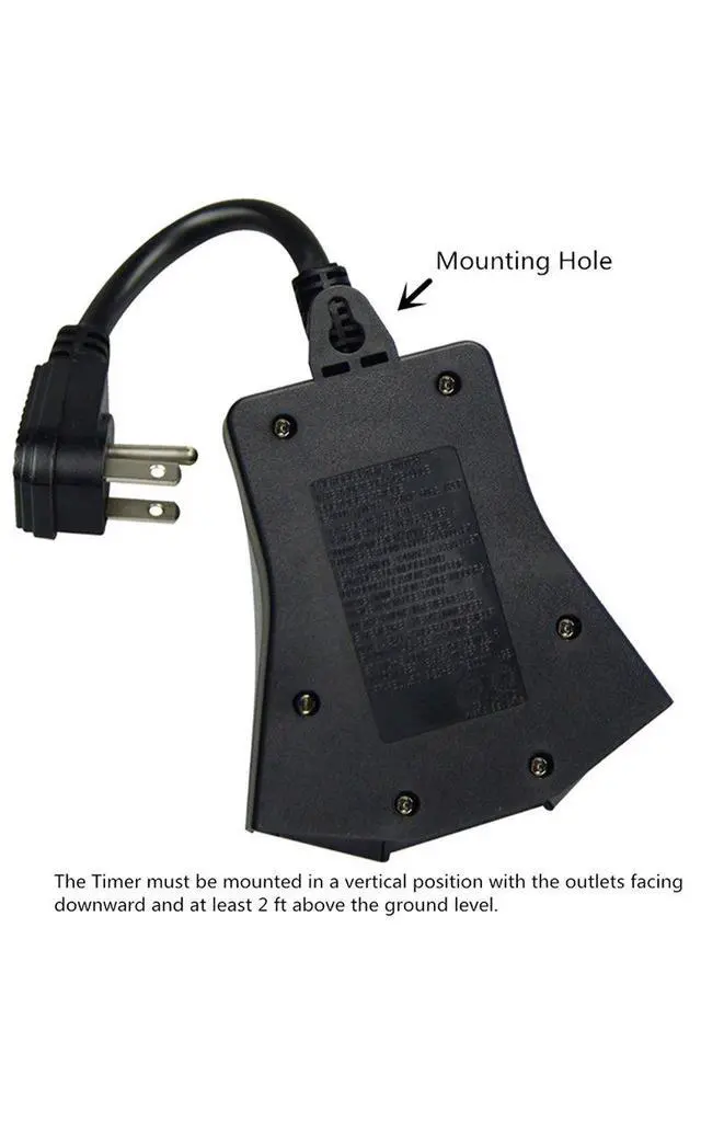 Alt view image 6 of 7 - Outdoor Timer, 3 Outlets,Outdoor Timer Outlet WaterproofPhoto Senson,Dusk to Dawn,Suitable for Light String and Holiday Decoration TM-053