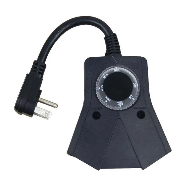 Alt view image 7 of 7 - Outdoor Timer, 3 Outlets,Outdoor Timer Outlet WaterproofPhoto Senson,Dusk to Dawn,Suitable for Light String and Holiday Decoration TM-053
