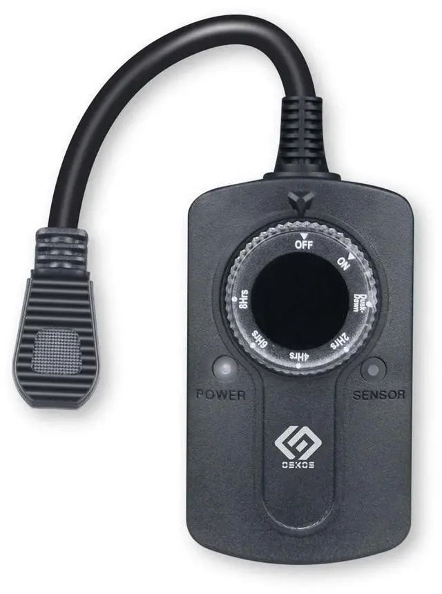 Main image of Outdoor 24-Hour Light Timer, Water Resistant, Photocell Dusk to Dawn Light Sensor 2/4/6/8 Countdown Timer, 14AWG Cord, Two Grounded Outlets for Home, Christmas Lights, Garden.15A, UL Listed.