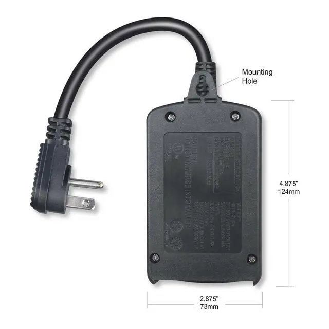 Alt view image 4 of 5 - Outdoor 24-Hour Light Timer, Water Resistant, Photocell Dusk to Dawn Light Sensor 2/4/6/8 Countdown Timer, 14AWG Cord, Two Grounded Outlets for Home, Christmas Lights, Garden.15A, UL Listed.