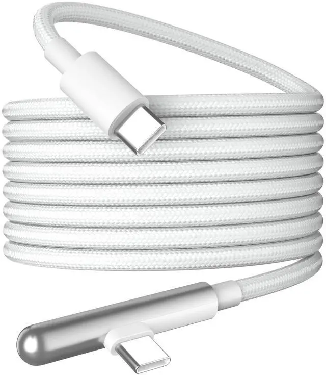 Main image of 10FT USB C to USB C Cable Fast Charging 240W,10Foot Long for iPhone 16 Charger Cord,Right Angle Data Transfer Type C Charger Cable for iPhone 17 16/iPad Pro Air/Samsung S26 S25 S24 Ultra/MacBook,White