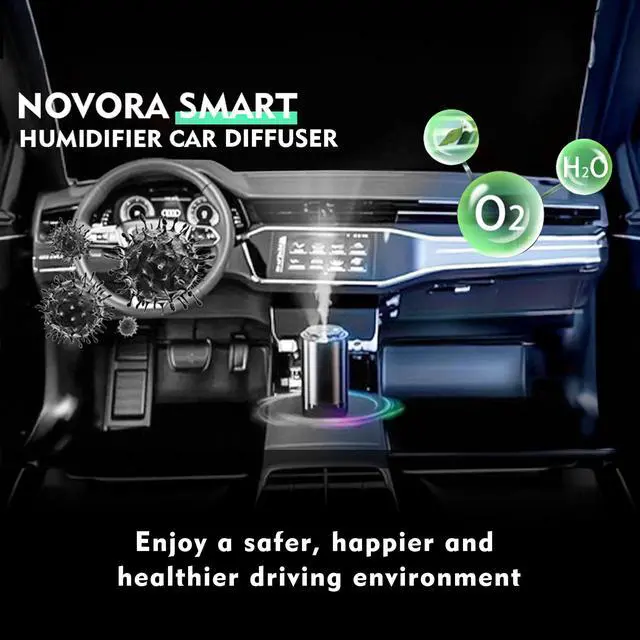Alt view image 4 of 7 - Cologne Car Air Freshener,Aroma Diffuser with Starry Sky Projection,Smart Humidifier with Essential Oil 50ml,Auto On/Off,Built-in Battery,7-LED Color/USB-C Car Fresheners for Auto,Home,Office