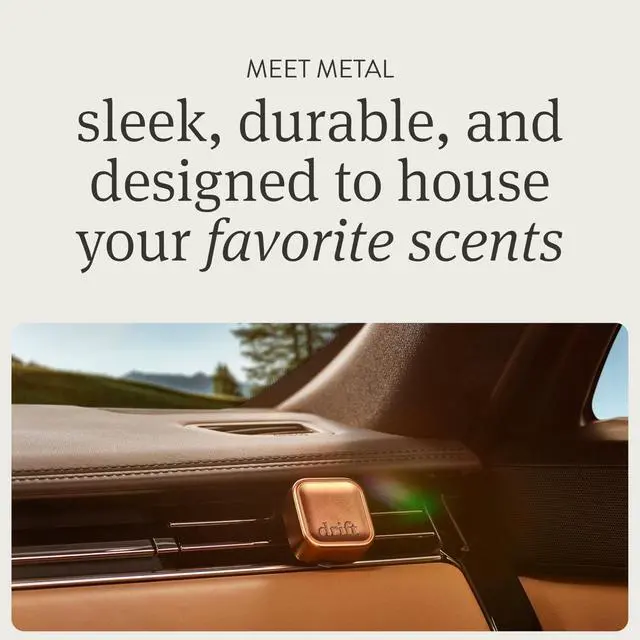 Alt view image 2 of 5 - Metal Vent Clip Starter Kit - Car Air Freshener - Scent Diffuser for Car - Metal Odor Eliminator - Amber
