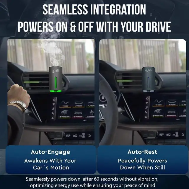 Alt view image 2 of 7 - Smart Car Air Freshener: Revolutionary Smart Car Diffuser Vent Clip with 3 Exclusive 10 ml Fragrances (Fresh Essence Collection)