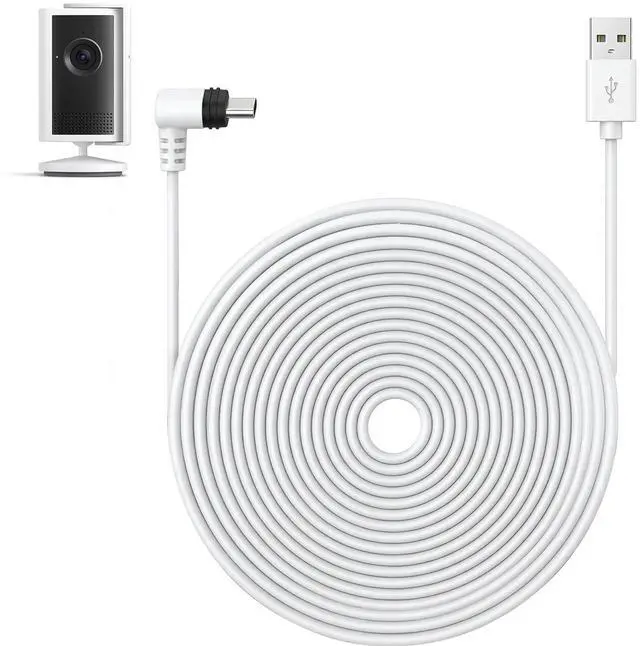Main image of 20FT Power Cable Compatible with Ring Indoor Cam Plus (2K), Long Extension USB C Charging Cord for Continuous Power Supply, Not for Ring Indoor Cam (2nd Gen)