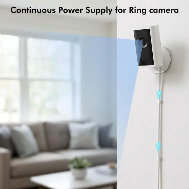 Alt view image 6 of 7 - 20FT Power Cable Compatible with Ring Indoor Cam Plus (2K), Long Extension USB C Charging Cord for Continuous Power Supply, Not for Ring Indoor Cam (2nd Gen)