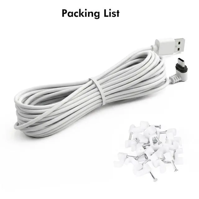 Alt view image 7 of 7 - 20FT Power Cable Compatible with Ring Indoor Cam Plus (2K), Long Extension USB C Charging Cord for Continuous Power Supply, Not for Ring Indoor Cam (2nd Gen)