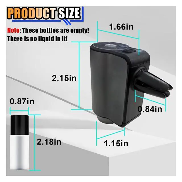 Alt view image 2 of 7 - Smart Car Air Freshener Diffuser, Car Air Aroma Diffuser with Three Adjustable Intensity Levels, Rechargeable Intelligent Auto Aroma Diffusers with 3Pcs Empty Bottle (No Essential Oil)