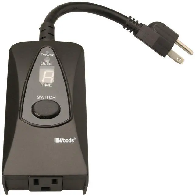 Main image of 50013WD Outdoor 24-Hour Digital Photocell Timer with Light Sensor, Plug-In , Black