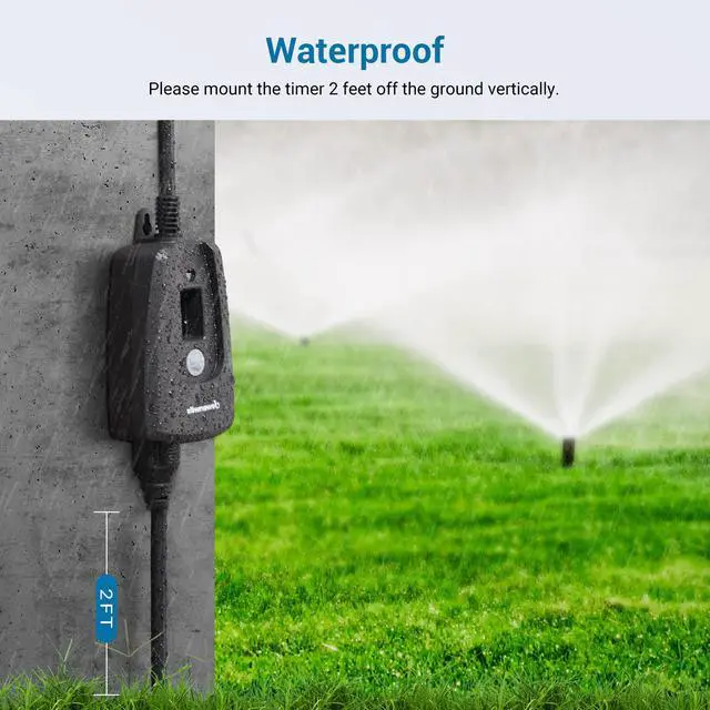 Alt view image 5 of 7 - Outdoor Timers for Electrical Outlets Waterproof, Outdoor Light Timer, Plug in Countdown Timer with 2 Grounded Outlets for String Garden Light, 15A, 1/2 HP, UL Listed