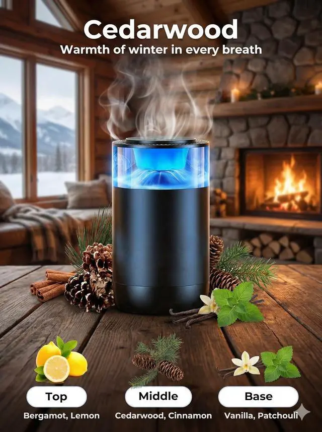 Alt view image 5 of 7 - Smart Auto Car Diffuser, RGB Air Freshener, Rechargeable Aluminum Aromatherapy, Leak-Proof Replaceable Cartridge, Cologne & Ocean Scent for Car Office Bedroom