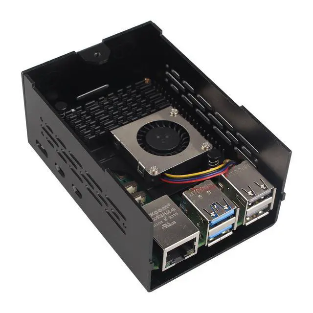 Alt view image 2 of 7 - Aluminum Case ZC501 with Active Cooler ZP536 for Raspberry Pi 5 2GB 4GB 8GB 16GB Support PCIe to M.2 NVMe PoE HAT WiFi7 RS485 RS232 PCIe Peripheral Board ZP511 ZP517A ZP581 ZP582 ZP590A ZP592