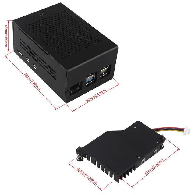 Alt view image 6 of 7 - Aluminum Case ZC501 with Active Cooler ZP536 for Raspberry Pi 5 2GB 4GB 8GB 16GB Support PCIe to M.2 NVMe PoE HAT WiFi7 RS485 RS232 PCIe Peripheral Board ZP511 ZP517A ZP581 ZP582 ZP590A ZP592
