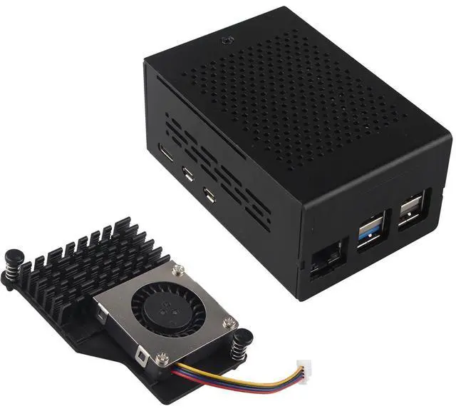 Main image of Aluminum Case ZC501 with Active Cooler ZP536 for Raspberry Pi 5 2GB 4GB 8GB 16GB Support PCIe to M.2 NVMe PoE HAT WiFi7 RS485 RS232 PCIe Peripheral Board ZP511 ZP517A ZP581 ZP582 ZP590A ZP592