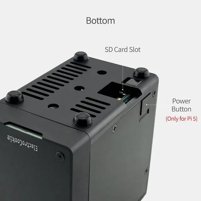 Alt view image 5 of 7 - Mini PC Case for Raspberry Pi 5 with Active RGB Lighting Cooler (Matte Black)