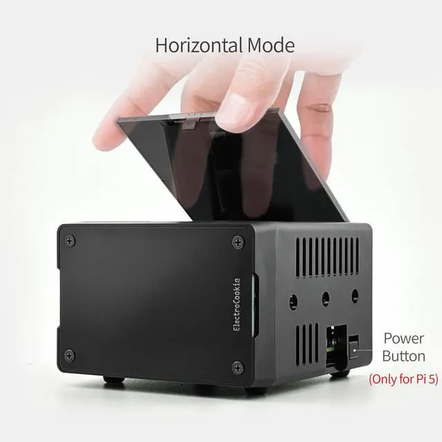 Alt view image 6 of 7 - Mini PC Case for Raspberry Pi 5 with Active RGB Lighting Cooler (Matte Black)