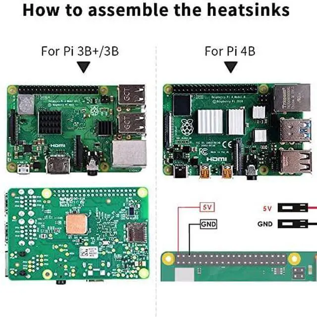 Alt view image 2 of 7 - Cluster Case with Cooling Fan and Heatsinks for Raspberry Pi 4B/3B+/3B/2B