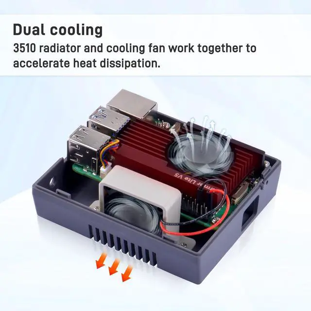 Alt view image 3 of 7 - Case for Raspberry Pi 5, with Armor Lite V5 Active Cooler, Retro Gaming Game5Pi Case for Raspberry Pi 5 8GB/4GB/16GB