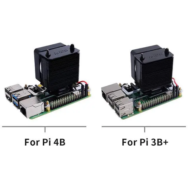 Alt view image 5 of 7 - ICE Tower Cooler with RGB Cooling Fan & Aluminum Heatsink for Raspberry Pi 4B/3B+/3B (Black)