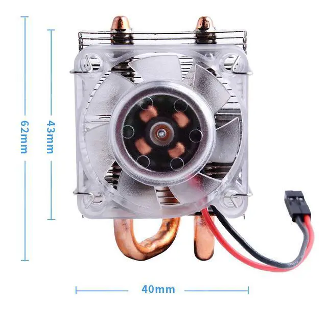 Alt view image 3 of 7 - Low-Profile CPU Cooler with RGB PWM Fan & Aluminum Heatsink for Raspberry Pi 4B/3B+/3B (Silver)