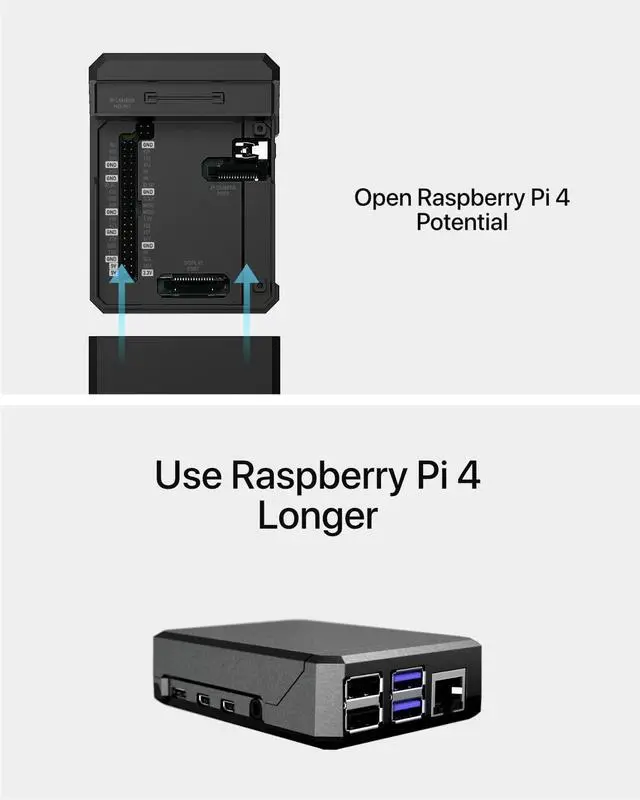 Alt view image 6 of 7 - NEO Aluminum Case for Raspberry Pi 4 - Passive Heatsink, GPIO/HAT