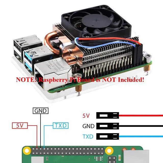 Alt view image 4 of 6 - Fan for Raspberry Pi 4, Ultra Thin ICE Tower Cooler for Raspberry Pi, PWM Cooling Fan with Aluminum Heatsink for Raspberry Pi 4 Model B Only