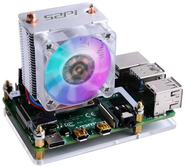 Main image of ICE Tower Cooler with RGB Cooling Fan and Heatsink for Raspberry Pi 4B/3B+/3B