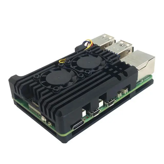 Alt view image 4 of 7 - Raspberry Pi 5 Aluminum Alloy Armor Case,Pi 5 Heatsink Cooler,Passive Cooling Case for Raspberry Pi 5 4GB/8GB (with Dual Fan)