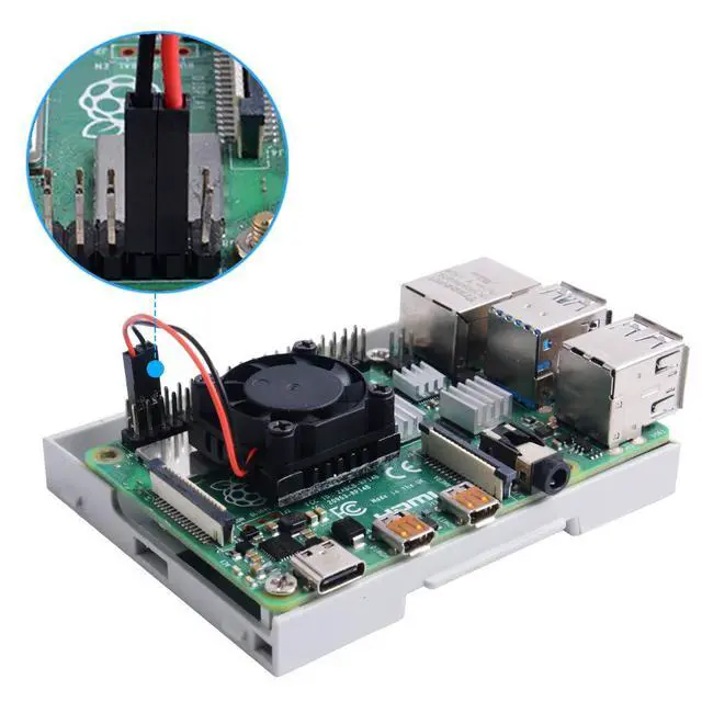 Alt view image 2 of 7 - Case for Raspberry Pi 4, DIN Rail Case with Fan for Raspberry Pi 4, Modular Box for Electrical Panels, Pi 4 Heatsinks for Raspberry Pi 4 Model B