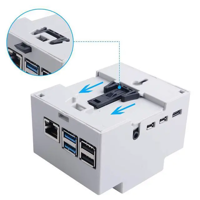 Alt view image 7 of 7 - Case for Raspberry Pi 4, DIN Rail Case with Fan for Raspberry Pi 4, Modular Box for Electrical Panels, Pi 4 Heatsinks for Raspberry Pi 4 Model B