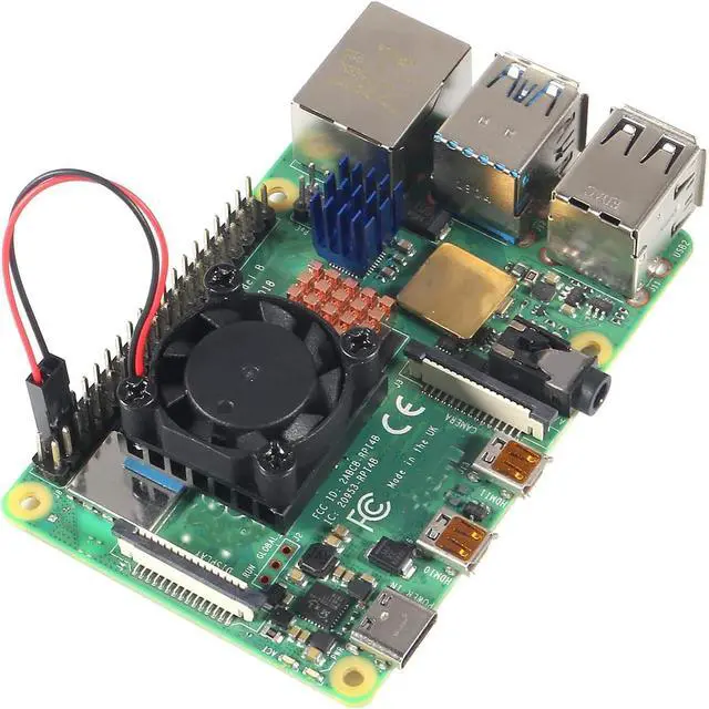 Alt view image 6 of 7 - for Raspberry Pi 4 Metal Case Aluminium Case Protective Shell Box Wall Mounted Enclosure with Dual Cooling Fan Heat Sink for Raspberry Pi 4 Model B RPi 4B Black