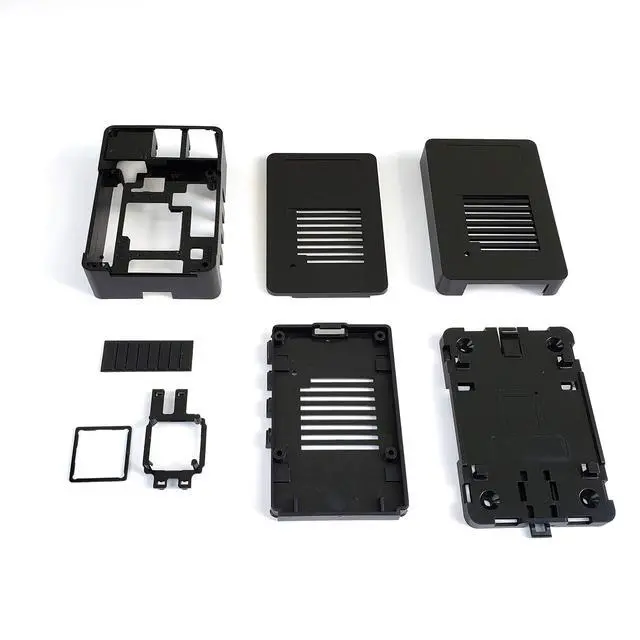 Alt view image 2 of 7 - Case for Raspberry Pi 4 Low Profile, Stackable, Universally Mountable DIN Rail, Automation Friendly, Fan Support (Black)