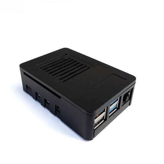 Alt view image 3 of 7 - Case for Raspberry Pi 4 Low Profile, Stackable, Universally Mountable DIN Rail, Automation Friendly, Fan Support (Black)