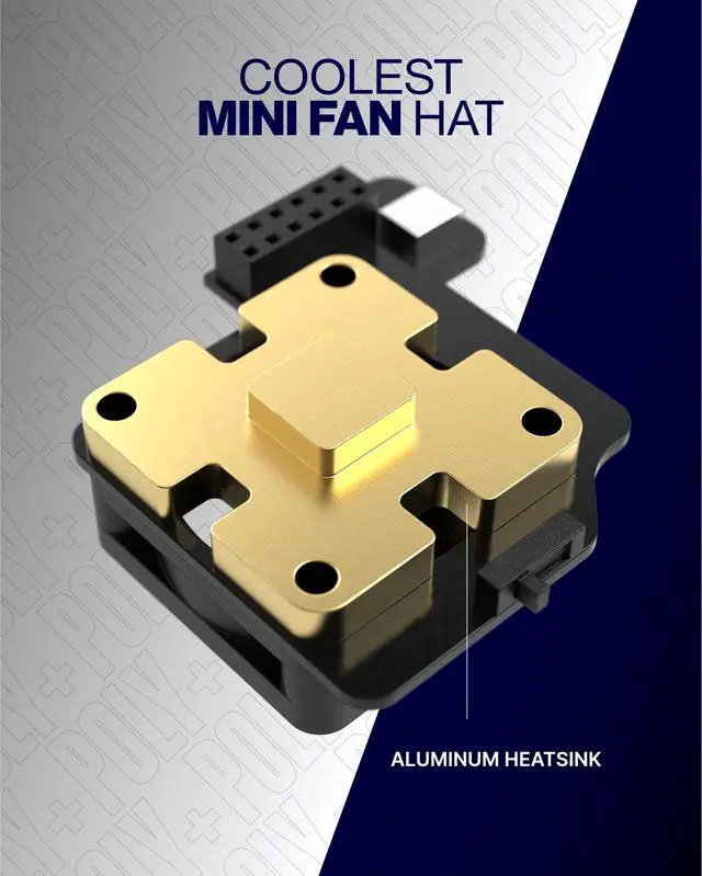 Alt view image 5 of 7 - Poly+ Case for Raspberry Pi 4 - PWM Fan, Heatsink, Removable Top