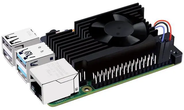 Main image of Aluminum Heatsink with PWM Controllable Fan for Raspberry Pi 4, Pi 4 Armor Lite Heatsink with PWM Speed Control Fan for Raspberry Pi 4 Model B