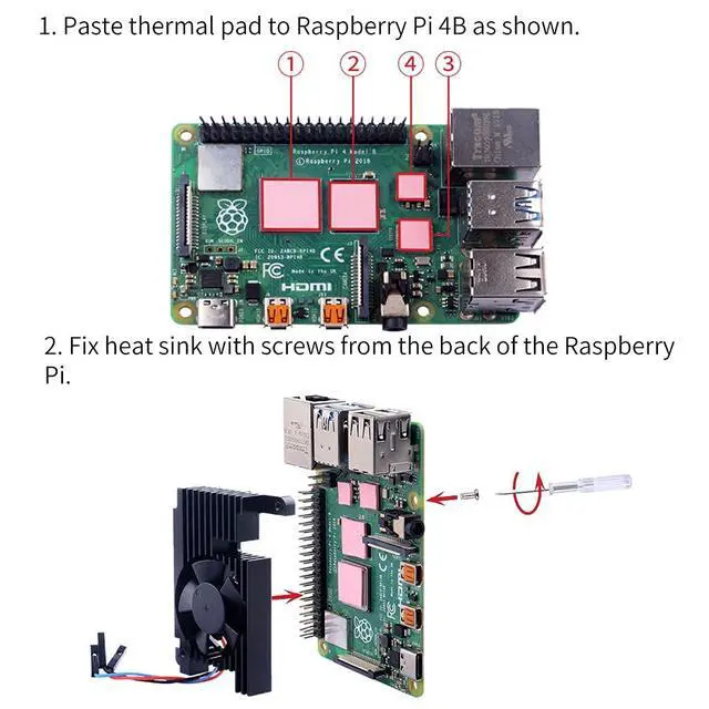 Alt view image 4 of 7 - Aluminum Heatsink with PWM Controllable Fan for Raspberry Pi 4, Pi 4 Armor Lite Heatsink with PWM Speed Control Fan for Raspberry Pi 4 Model B