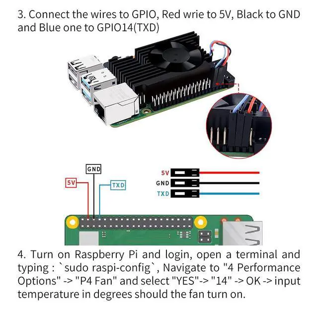 Alt view image 5 of 7 - Aluminum Heatsink with PWM Controllable Fan for Raspberry Pi 4, Pi 4 Armor Lite Heatsink with PWM Speed Control Fan for Raspberry Pi 4 Model B