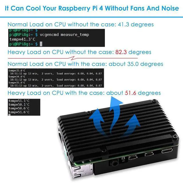 Alt view image 5 of 7 - Case for Raspberry Pi 4B, Pi 4 Armor with Aluminum Heatsink