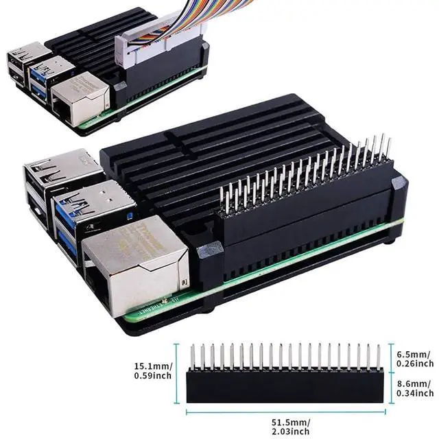 Alt view image 6 of 7 - Case for Raspberry Pi 4B, Pi 4 Armor with Aluminum Heatsink