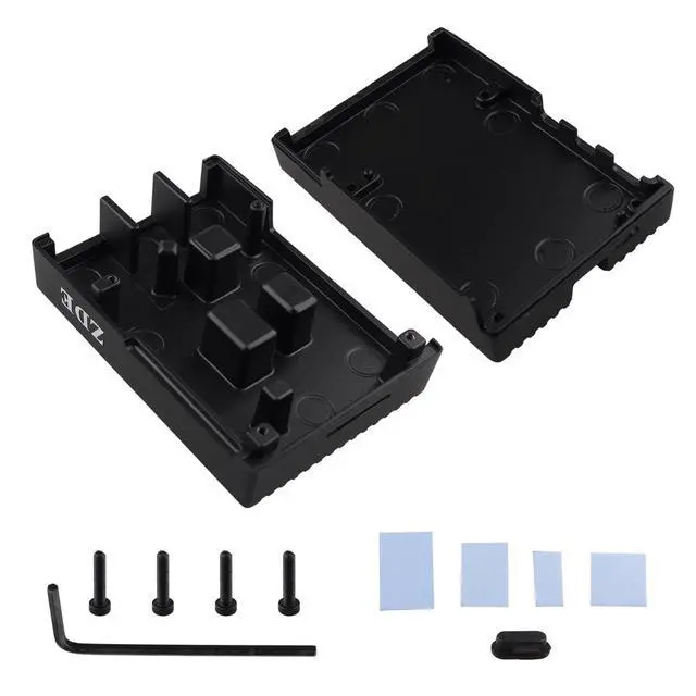 Alt view image 5 of 6 - ZDE Aluminum Case for Raspberry Pi 5 Passive Cooling Heat Dissipation Case Enclosure for Raspberry Pi 5 8GB/4GB Computer Home Networking Hardware
