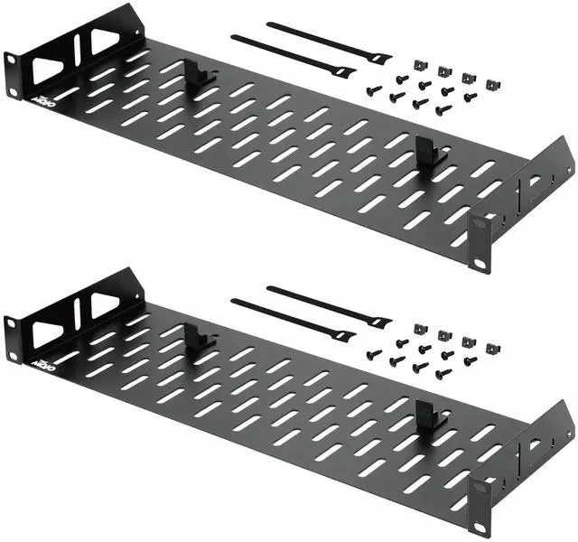 Main image of 1U Rack Shelf,19 inch Rack Shelf 6 inch Depth,Rack Mount Shelf with Anti-Slip Stops,Server Rack Shelf and Network Shelf for 19 in Equipments, 55lbs Capacity of Vented 1U Shelf,No Lip(2 Pack)