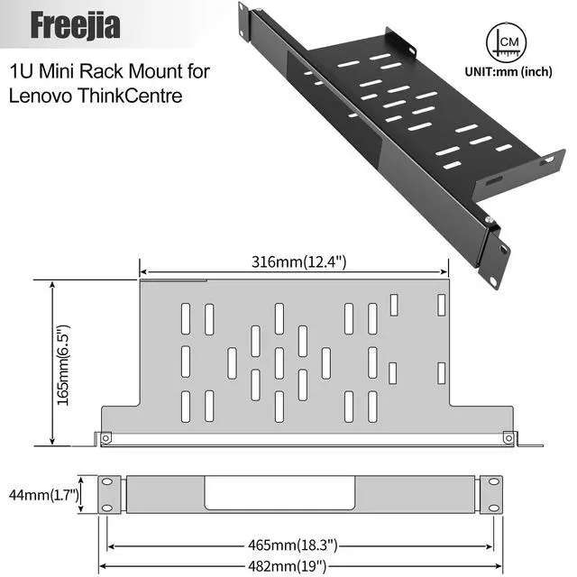 Alt view image 2 of 7 - Mini Pc Rack Mount Compatible with Lenovo ThinkCentre 1U Hinged ServerRack Shelf with Hand-Twist Screws High-Strength Steel Lenovo Mini PC-Rack Mount for 19-inch Cabinet