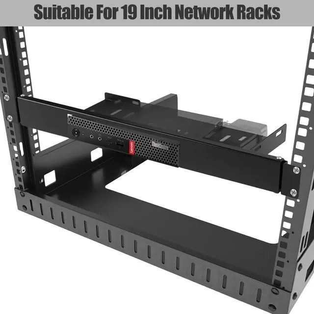 Alt view image 4 of 7 - Mini Pc Rack Mount Compatible with Lenovo ThinkCentre 1U Hinged ServerRack Shelf with Hand-Twist Screws High-Strength Steel Lenovo Mini PC-Rack Mount for 19-inch Cabinet