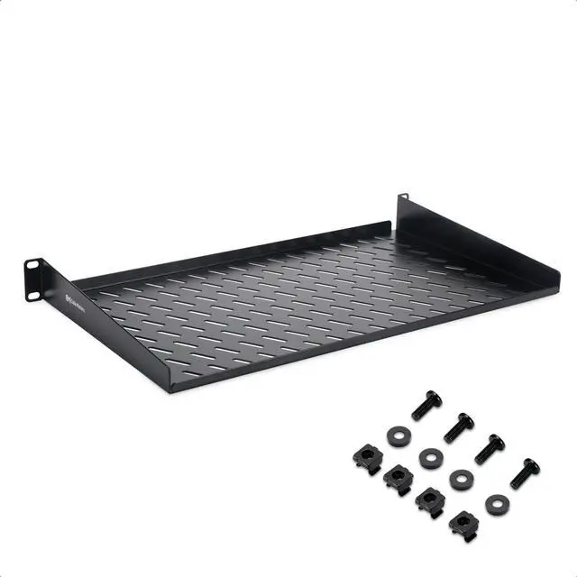 Main image of 1U Server Rack Shelf, 10-Inch Depth, 55lbs, Black