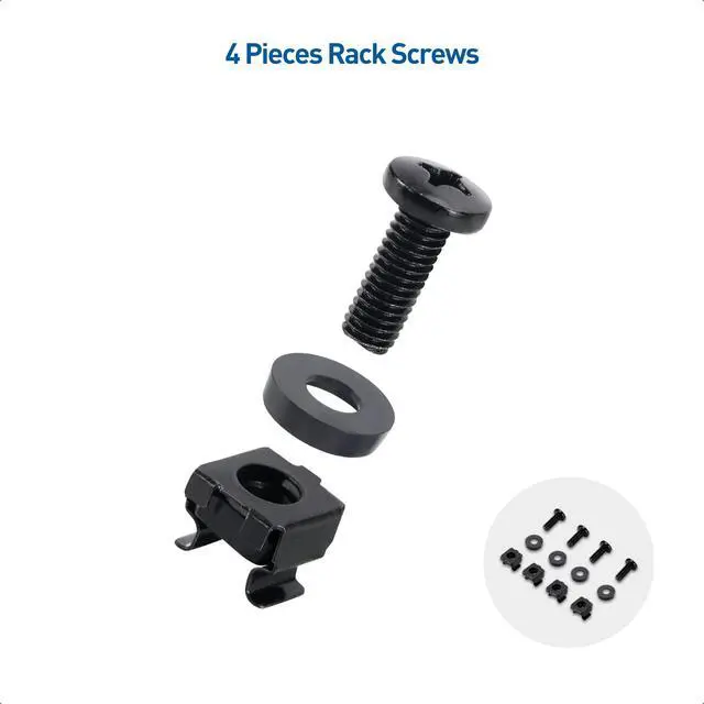 Alt view image 6 of 7 - 1U Server Rack Shelf, 10-Inch Depth, 55lbs, Black