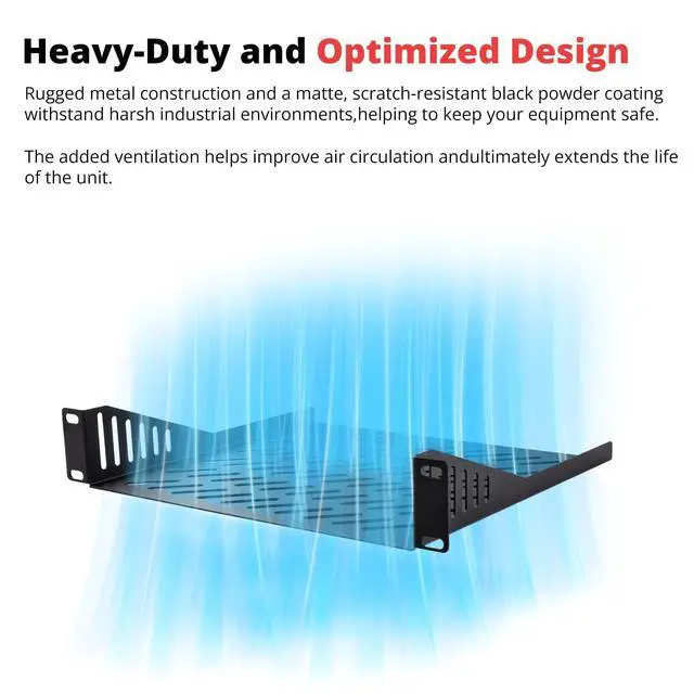 Alt view image 4 of 6 - 1U Server Rack Shelf, 7.87" Depth Vented Rack Mount Cantilever Tray for 10 Inch Network Equipment Rack & Cabinet and DeskPi RackMate T1/T0 Server Cabinet