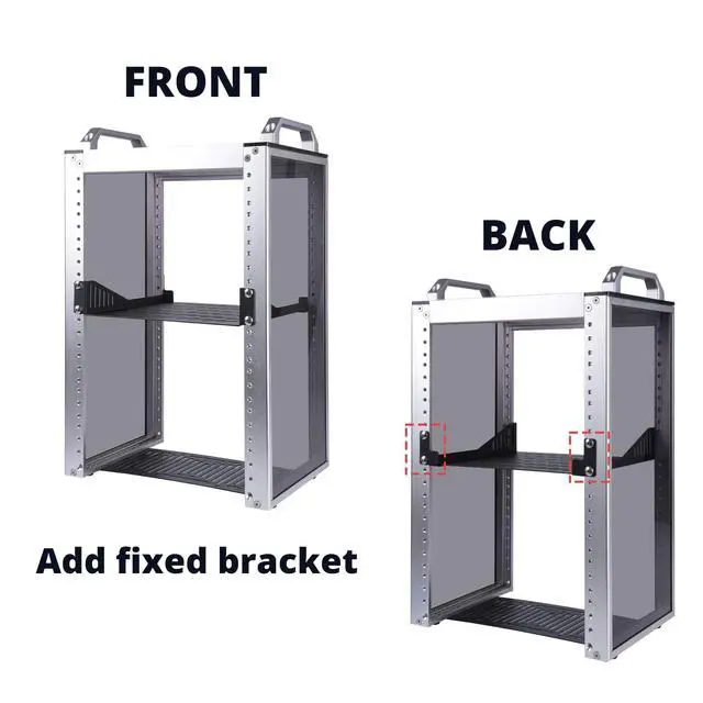 Alt view image 5 of 6 - 1U Server Rack Shelf, 7.87" Depth Vented Rack Mount Cantilever Tray for 10 Inch Network Equipment Rack & Cabinet and DeskPi RackMate T1/T0 Server Cabinet