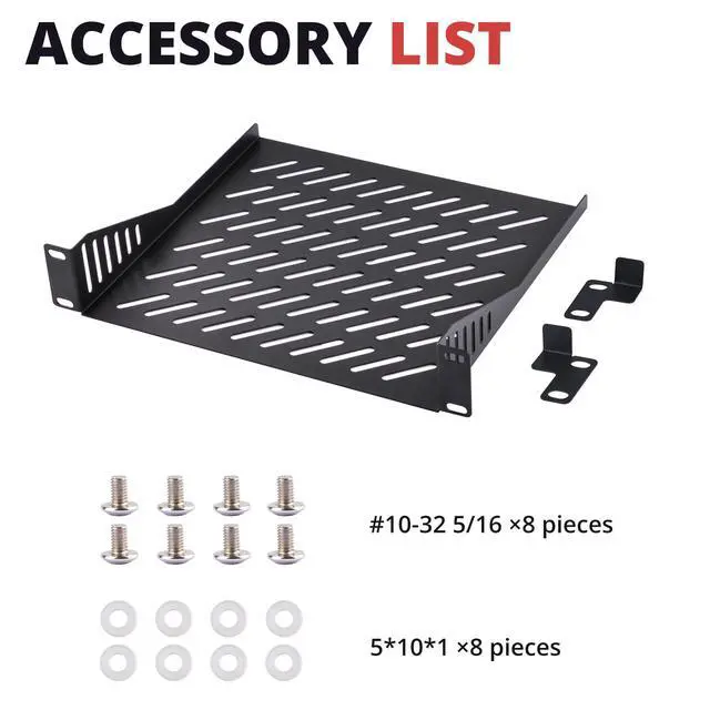 Alt view image 6 of 6 - 1U Server Rack Shelf, 7.87" Depth Vented Rack Mount Cantilever Tray for 10 Inch Network Equipment Rack & Cabinet and DeskPi RackMate T1/T0 Server Cabinet