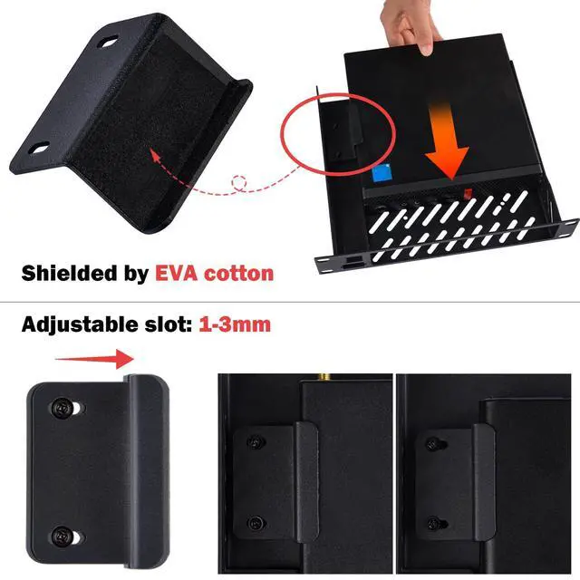 Alt view image 5 of 7 - 10inch 1U Mini PC Rack Mount Shelf with RJ45 CAT6 Port & HDMI Port for DeskPi RackMate T1/T0