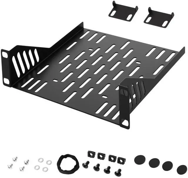 Main image of 1 Pcs 10 inch 1U Server Rack Shelf, Heavy Duty Vented Mount with 7.87" Depth, Enhanced Airflow for Network Equipment & Computer Racks